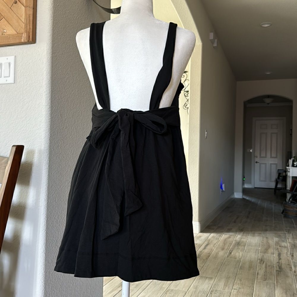 NWOT Free People Beach The Valley Mini Babydoll Dress Black S Cotton Tie Ruffle - Picture 8 of 16